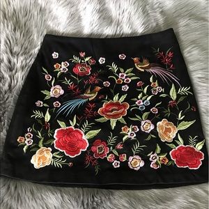 F21 Women’s Embroidered Mini Skirt